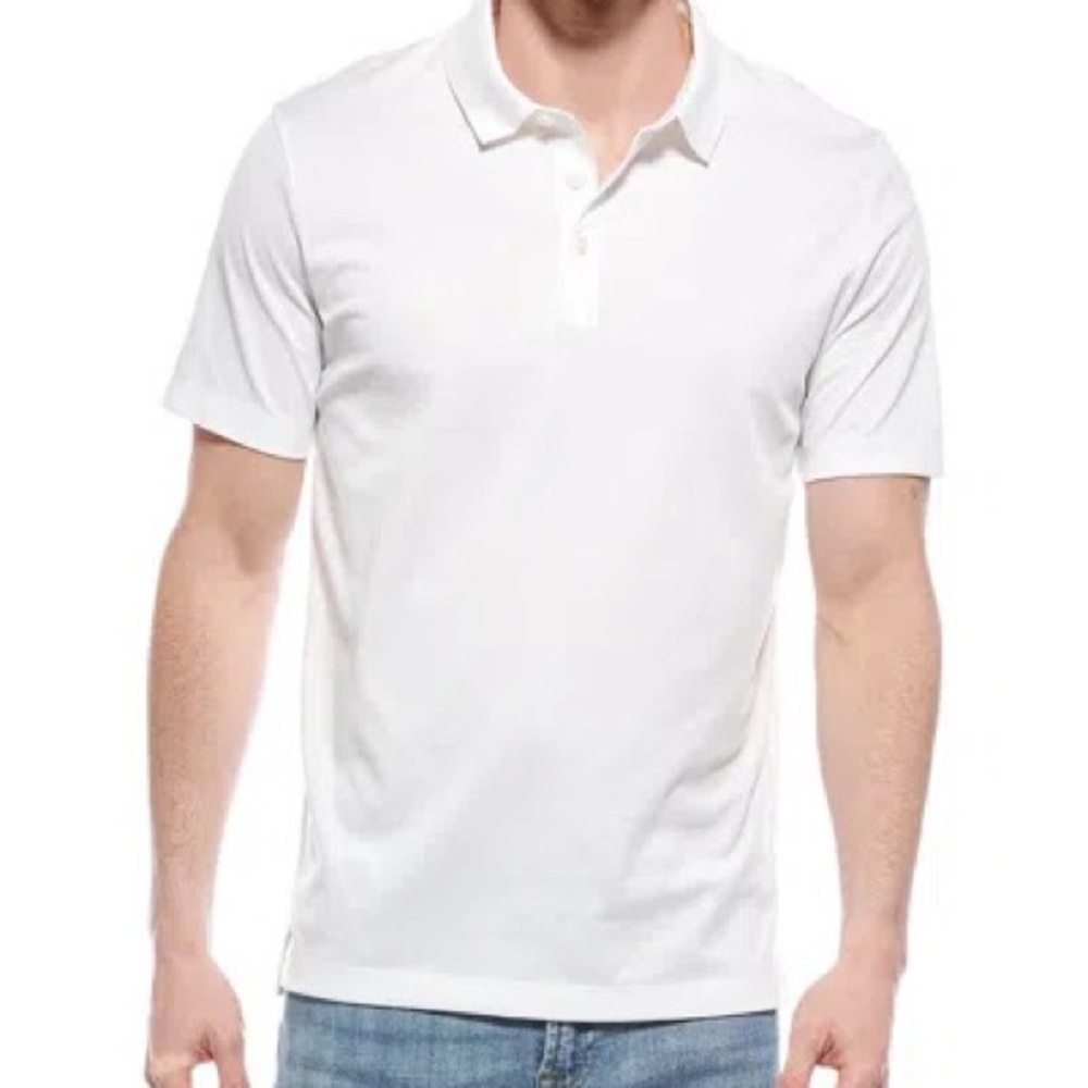 Theory Atlas Polo Size XXL White Shortsleeve Mens Button Up